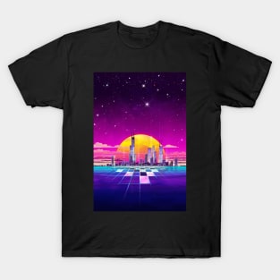 Synthwave Neon Light Chicago T-Shirt